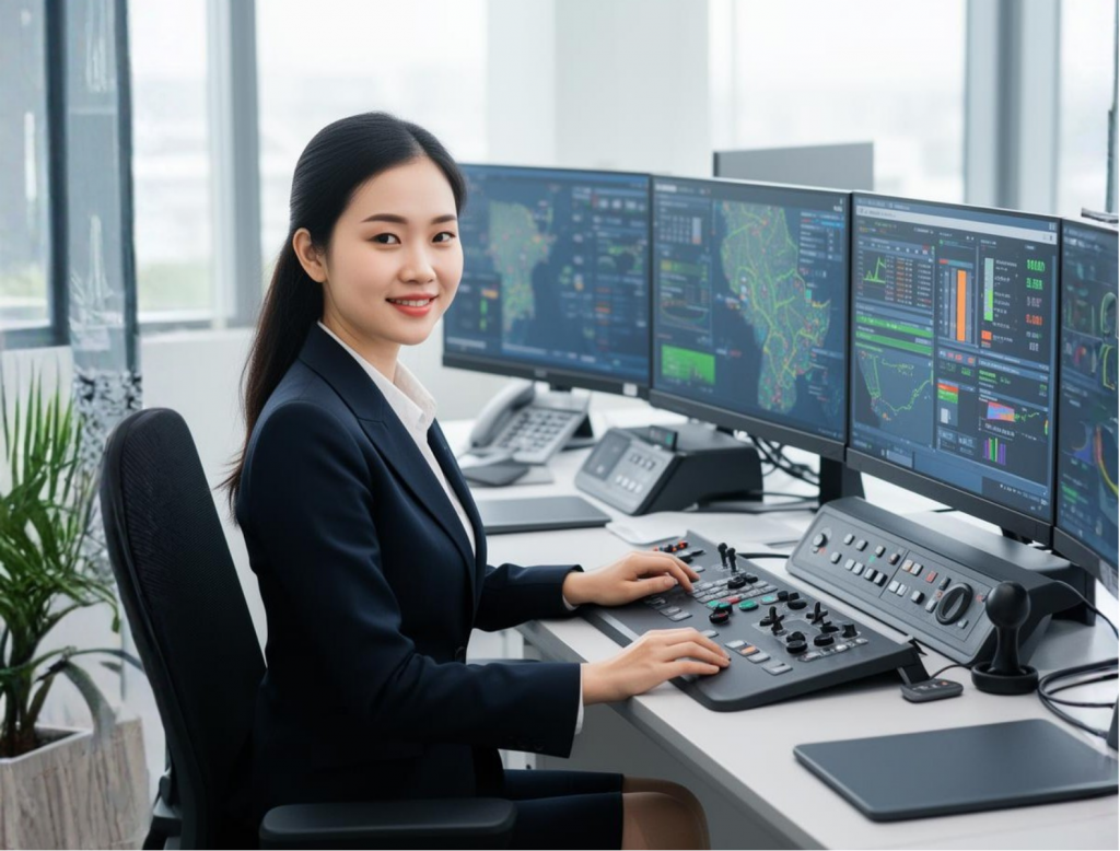 ergonomic Control Center Solution console for operators